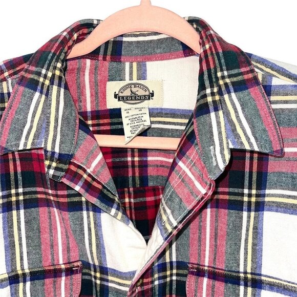 Eddie Bauer Legends Shirt Mens Size XL Plaid Flannel Cotton Button Front Pockets - Picture 3 of 12